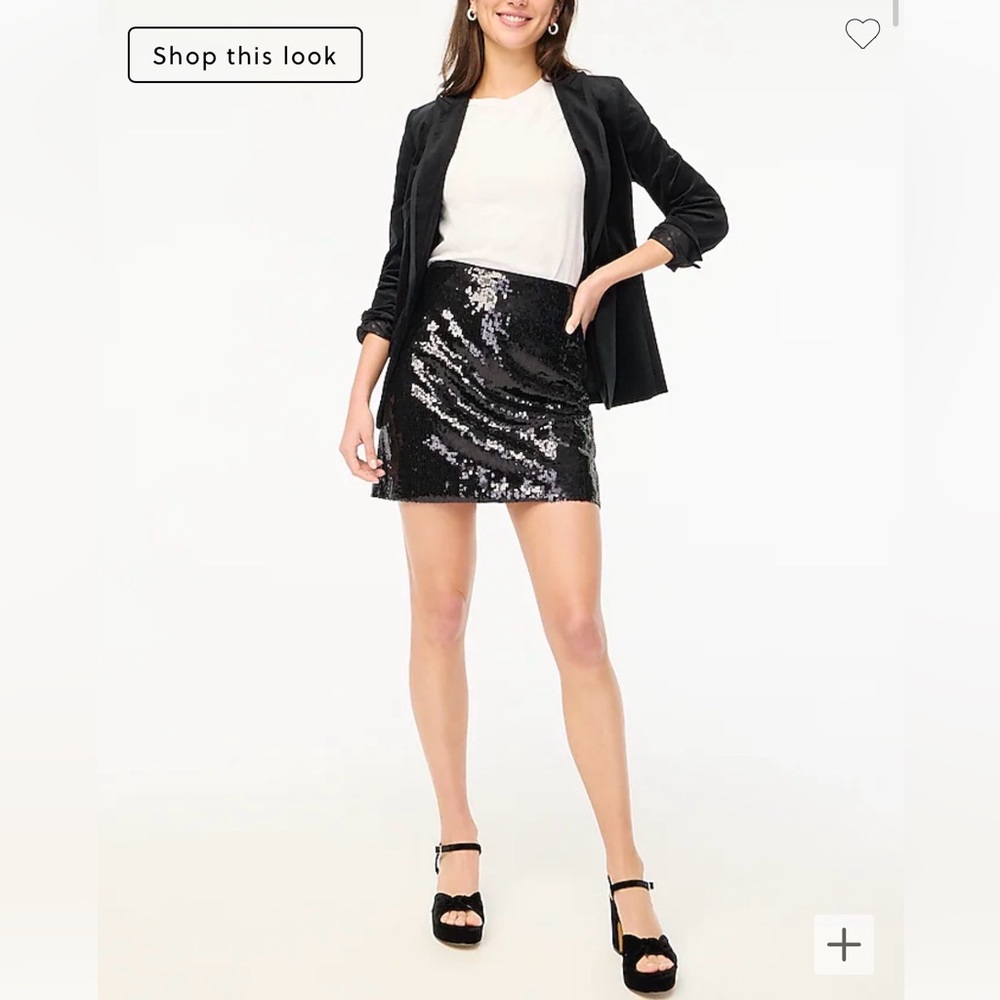 J. Crew Black Sequin Mini Skirt